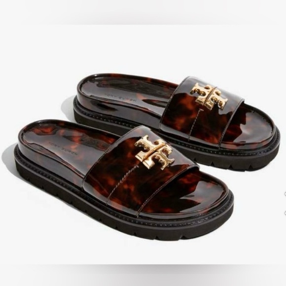 Tory Burch Shoes - Tory Burch Black Everly Anatomic lug Sandals